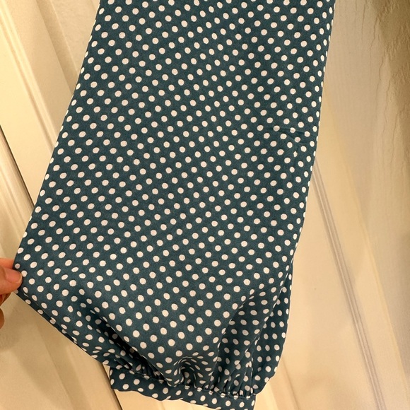 EXPRESS BLUE POLKA DOT MINI DRESS SIZE 4 FLIRTY SUMMER COUNTRY STYLE - Picture 7 of 8